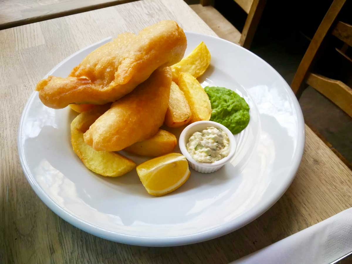 Fish and Chips at The Harrison Pub London.